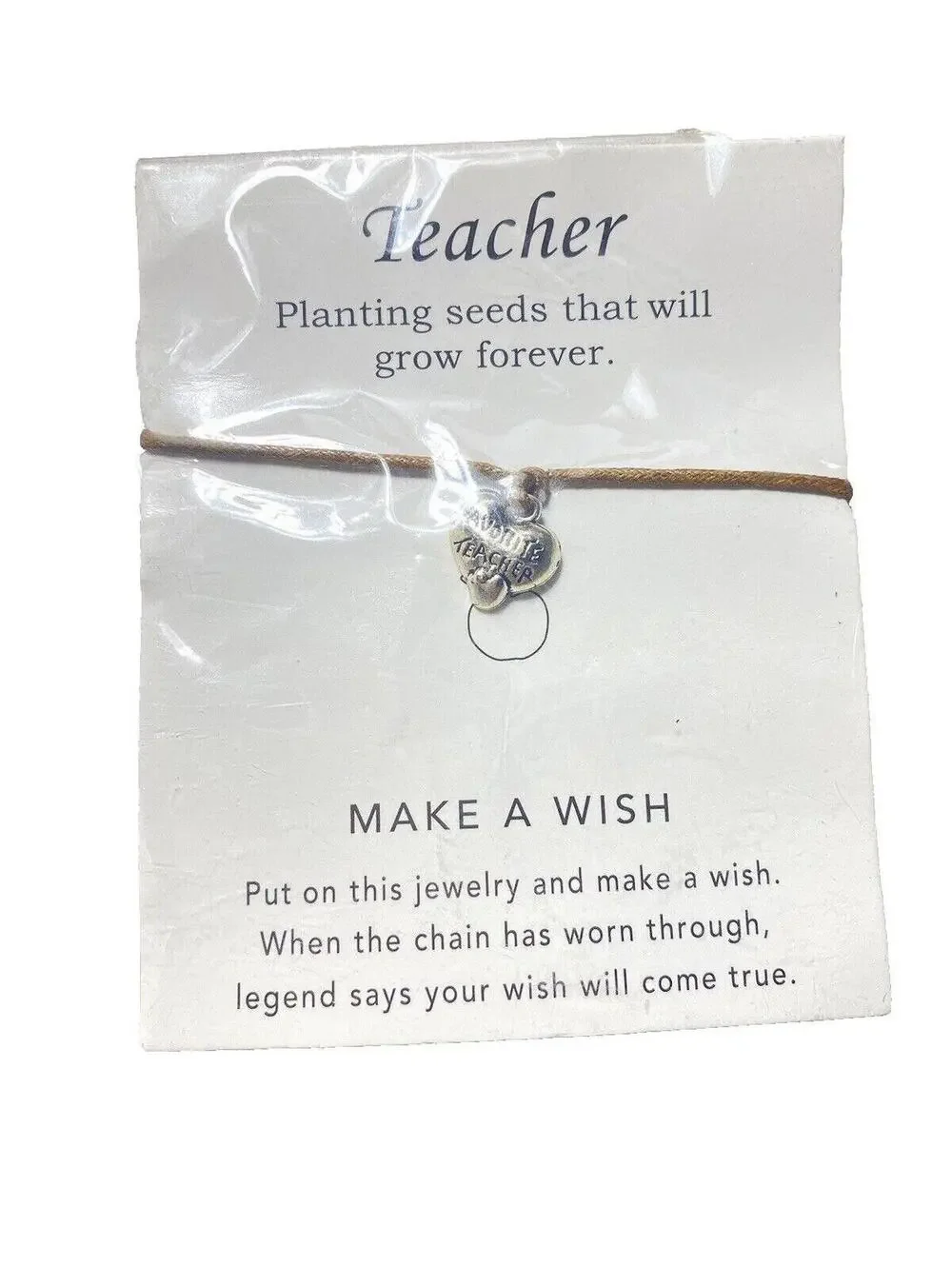 Favourite Teacher Inspirational Charm Bracelet Gift Brand New Make-A-Wish Jewelr